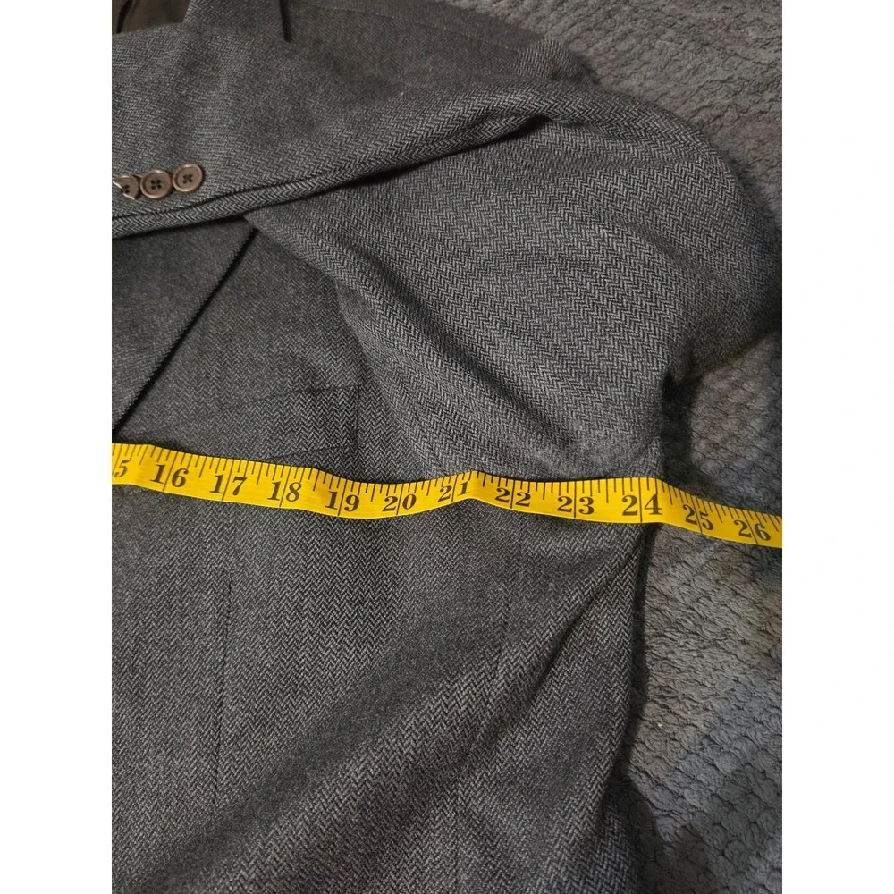 Brooks Brothers 346 Grey Herringbone Lambswool Blazer Sport Coat Mens 48 RG